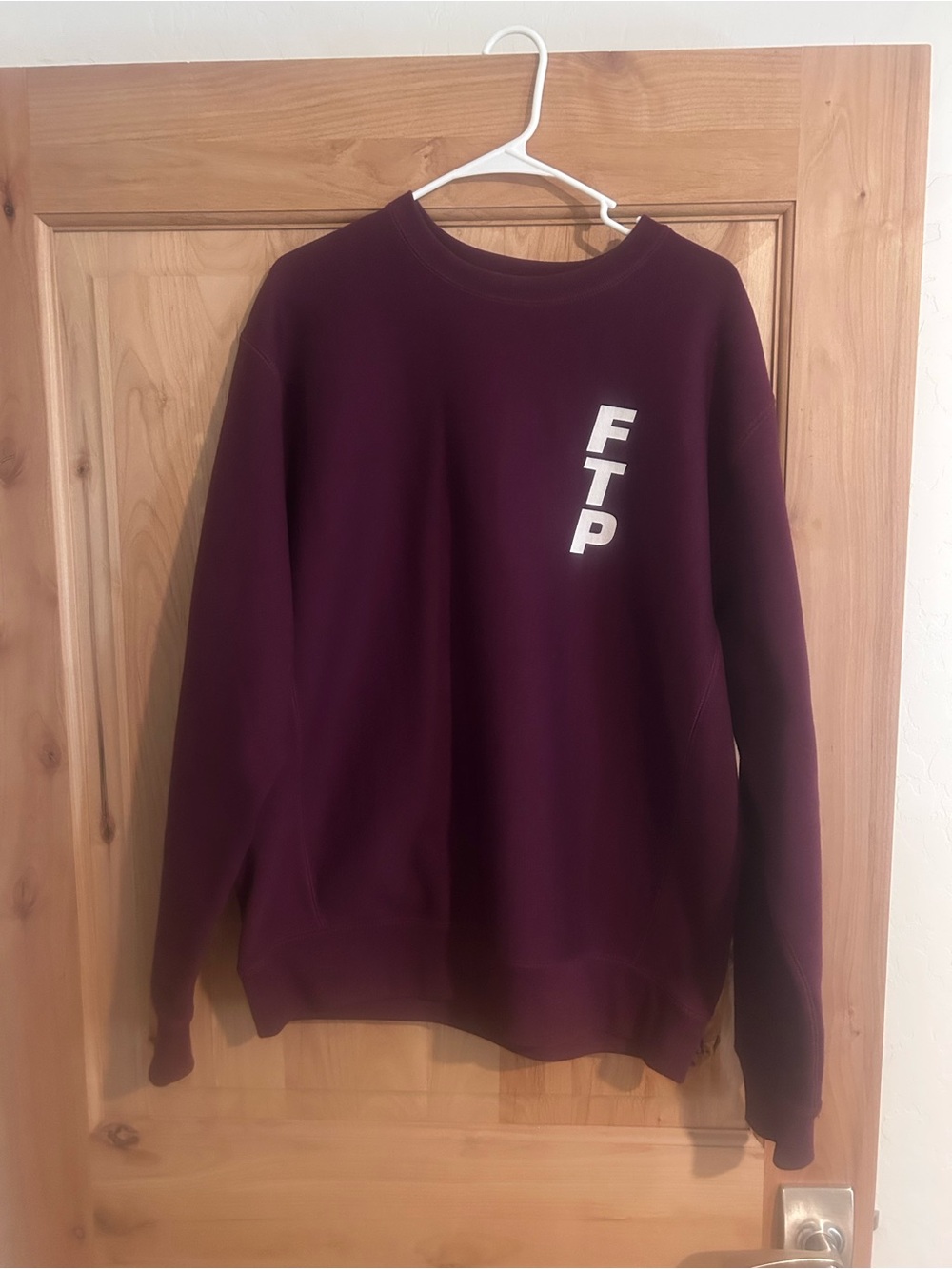 FTP Crewneck Sweatshirt - Burgundy with White Logo